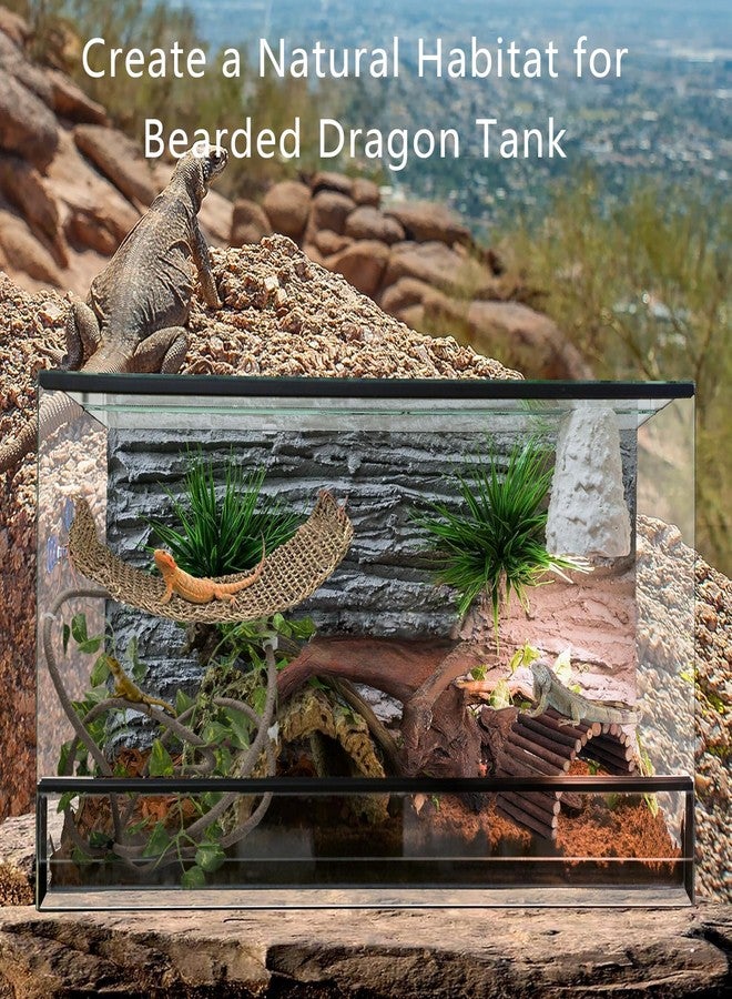 TankMatDecor Bearded Dragon Tank Accessories, Reptile Mat Hammock Plants Bridge Jungle Climber Vines Terrarium Decorations for Leopard Gecko, Hermit Crab Lizard Snake (9 PCS Without Reptile Mat) - Image 5